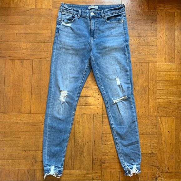 Primark Denim Co, distressed blue denim jeans size 8 - Picture 1 of 12